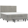 Image de vidaXL Lit boxspring avec matelas gris clair 180x200 cm velours