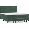 Image de vidaXL Lit boxspring avec matelas vert foncé 180x200 cm velours