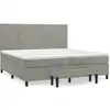 Image de vidaXL Lit boxspring avec matelas gris clair 200x200 cm velours