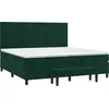 Image de vidaXL Lit boxspring avec matelas vert foncé 200x200 cm velours