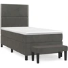 Image de vidaXL Lit boxspring avec matelas gris foncé 80x200 cm velours