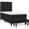 Image de vidaXL Lit boxspring avec matelas noir 90x190 cm velours