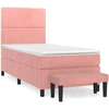 Image de vidaXL Lit boxspring avec matelas rose 90x190 cm velours