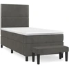 Image de vidaXL Lit boxspring avec matelas gris foncé 90x200 cm velours