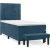 Image de vidaXL Lit boxspring avec matelas bleu foncé 100x200 cm velours