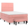 Image de vidaXL Lit boxspring avec matelas rose 120x200 cm velours