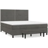 Image de vidaXL Lit boxspring avec matelas gris foncé 160x200 cm velours