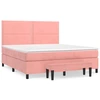 Image de vidaXL Lit boxspring avec matelas rose 160x200 cm velours