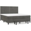 Image de vidaXL Lit boxspring avec matelas gris foncé 180x200 cm velours