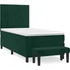 Image de vidaXL Lit boxspring avec matelas vert foncé 80x200 cm velours