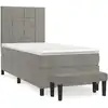 Image de vidaXL Lit boxspring avec matelas gris clair 90x190 cm velours