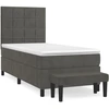 Image de vidaXL Lit boxspring avec matelas gris foncé 90x190 cm velours