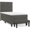 Image de vidaXL Lit boxspring avec matelas gris foncé 90x200 cm velours