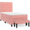 Image de vidaXL Lit boxspring avec matelas rose 90x200 cm velours