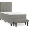 Image de vidaXL Lit boxspring avec matelas gris clair 100x200 cm velours