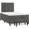Image de vidaXL Lit boxspring avec matelas gris foncé 120x200 cm velours
