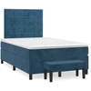 Image de vidaXL Lit boxspring avec matelas bleu foncé 120x200 cm velours
