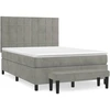 Image de vidaXL Lit boxspring avec matelas gris clair 140x200 cm velours