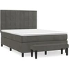 Image de vidaXL Lit boxspring avec matelas gris foncé 140x200 cm velours