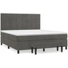 Image de vidaXL Lit boxspring avec matelas gris foncé 160x200 cm velours
