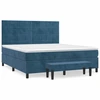 Image de vidaXL Lit boxspring avec matelas bleu foncé 160x200 cm velours