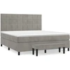 Image de vidaXL Lit boxspring avec matelas gris clair 180x200 cm velours