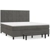 Image de vidaXL Lit boxspring avec matelas gris foncé 180x200 cm velours