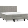 Image de vidaXL Lit boxspring avec matelas gris clair 200x200 cm velours