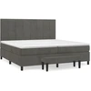 Image de vidaXL Lit boxspring avec matelas gris foncé 200x200 cm velours