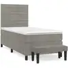 Image de vidaXL Lit boxspring avec matelas gris clair 80x200 cm velours