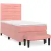 Image de vidaXL Lit boxspring avec matelas rose 80x200 cm velours