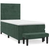 Image de vidaXL Lit boxspring avec matelas vert foncé 90x190 cm velours