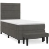 Image de vidaXL Lit boxspring avec matelas gris foncé 90x200 cm velours