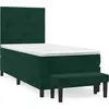 Image de vidaXL Lit boxspring avec matelas vert foncé 100x200 cm velours