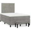 Image de vidaXL Lit boxspring avec matelas gris clair 120x200 cm velours