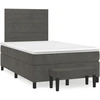Image de vidaXL Lit boxspring avec matelas gris foncé 120x200 cm velours