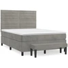 Image de vidaXL Lit boxspring avec matelas gris clair 140x190 cm velours