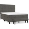 Image de vidaXL Lit boxspring avec matelas gris foncé 140x190 cm velours