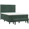 Image de vidaXL Lit boxspring avec matelas vert foncé 140x190 cm velours
