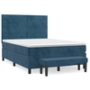 Image de vidaXL Lit boxspring avec matelas bleu foncé 140x190 cm velours