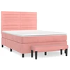 Image de vidaXL Lit boxspring avec matelas rose 140x190 cm velours