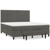 Image de vidaXL Lit boxspring avec matelas gris foncé 160x200 cm velours