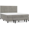 Image de vidaXL Lit boxspring avec matelas gris clair 180x200 cm velours