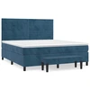 Image de vidaXL Lit boxspring avec matelas bleu foncé 180x200 cm velours