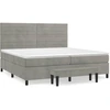 Image de vidaXL Lit boxspring avec matelas gris clair 200x200 cm velours