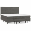 Image de vidaXL Lit boxspring avec matelas gris foncé 200x200 cm velours