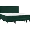 Image de vidaXL Lit boxspring avec matelas vert foncé 200x200 cm velours