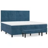 Image de vidaXL Lit boxspring avec matelas bleu foncé 200x200 cm velours