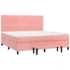Image de vidaXL Lit boxspring avec matelas rose 200x200 cm velours