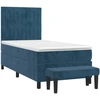Image de vidaXL Lit boxspring avec matelas bleu foncé 80x200 cm velours